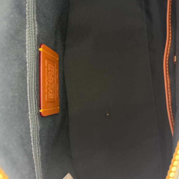 NWT Coach Rowan Large Satchel Bag In Loved Denim With Charms - Picture 9 of 16